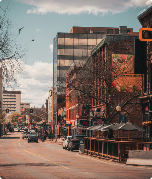 Downtown Moncton street view representing business growth and digital success with Essential™ Digital Agency.
