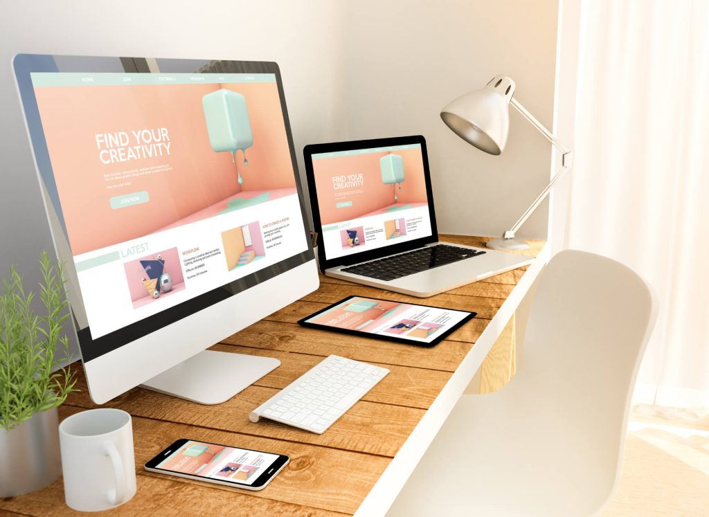 A responsive website displayed on desktop, laptop, tablet, and smartphone, illustrating the importance of mobile-friendly web design.